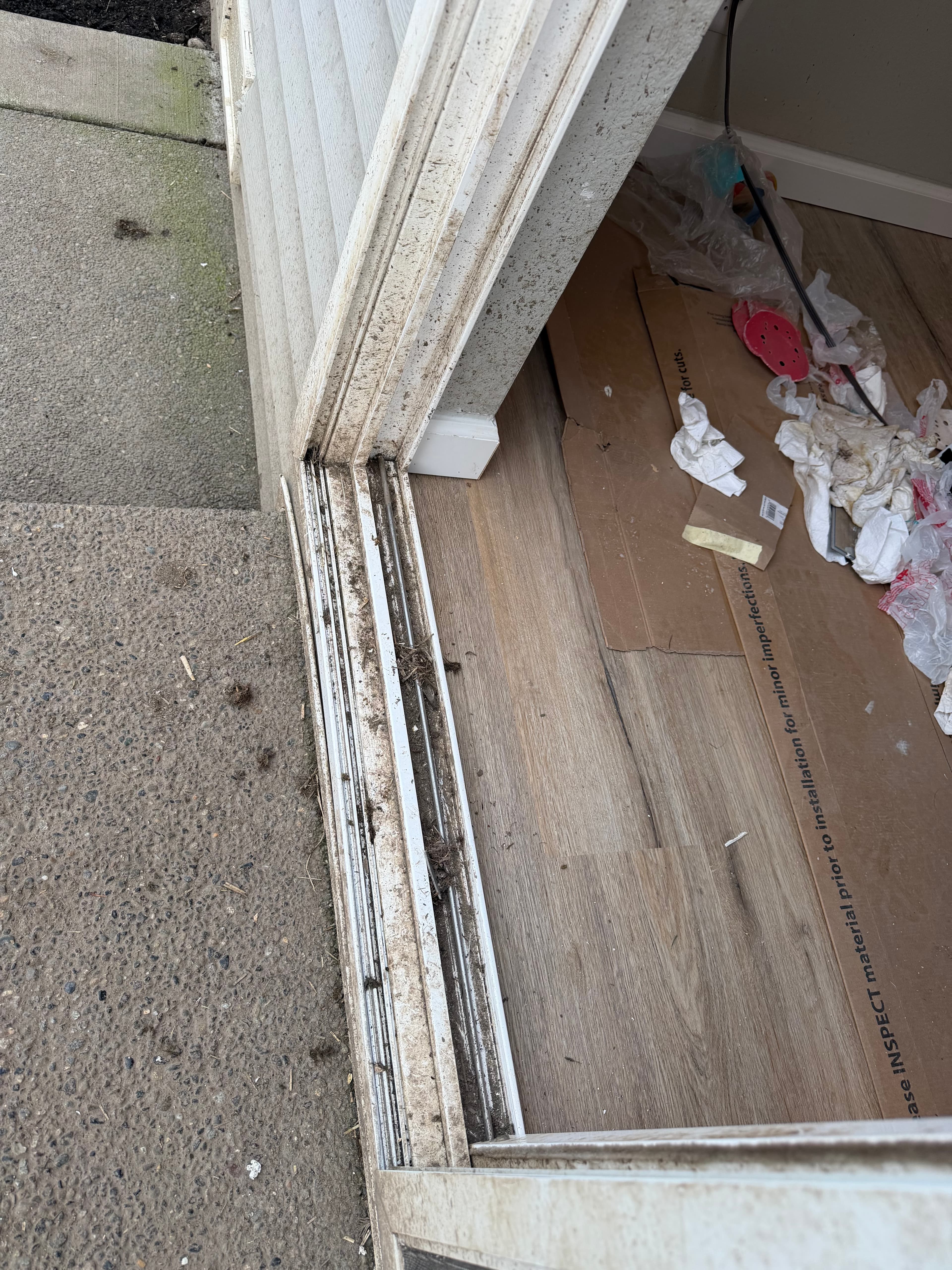 Door Track Cleanout - Before